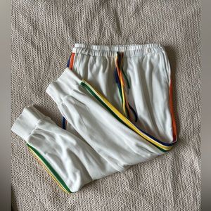 Halara Rainbow Stripe Joggers in White